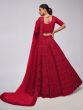 Red Heavy Thread Embellished Lehenga Choli