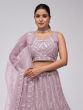 Mauve Embroidered Lehenga Choli With Dupatta