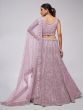 Mauve Embroidered Lehenga Choli With Dupatta