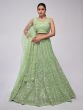 Green Sequins Worl Wedding Lehenga Choli