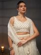 Off White Sequins Bridesmaid Lehenga Choli In Net