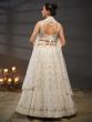 Off White Sequins Bridesmaid Lehenga Choli In Net