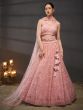 Pink Bridesmaid Lehenga Choli In Sequins Embroidery Work