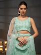 Turquoise Sequins Enhanced Lehenga Choli