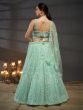 Turquoise Sequins Enhanced Lehenga Choli