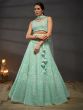 Turquoise Sequins Enhanced Lehenga Choli