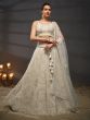 Pearl White Net Lehenga Choli In Cutdana Work