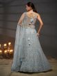 Soft Blue Sequins Adorned Net Lehenga Choli 