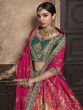 Green & Pink Zari Embroidered Wedding Lehenga Choli