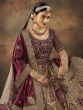 Maroon And Brown Heavy Embroidered Bridal Lehenga Choli