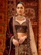 Golden Stone Embroidered Bridal Lehenga Choli In Velvet