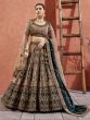 Royal Green And Beige Embroidered Bridal Lehenga Choli