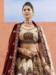 Cream Stone Embellished Wedding Lehenga Choli In Silk