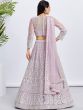 Lilac Purple Sequins Embroidered Net Lehenga Choli