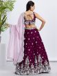 Magenta Floral Embroidered Lehenga Choli In Georgette