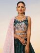 Teal Green Embroidered Lehenga Choli In Satin