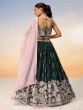 Teal Green Embroidered Lehenga Choli In Satin