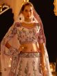 Lilac Floral Embroidered Lehenga Choli In Satin Silk