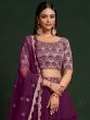 Deep Purple Festive Lehenga Choli In Zari Work