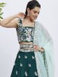 Rama Green Chiffon Embroidered Lehenga Choli Set