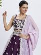 Wine Georgette Lehenga Choli In Heavy Embroidery