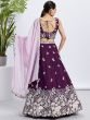 Wine Georgette Lehenga Choli In Heavy Embroidery