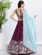 Magenta Stone Embroidered Lehenga Choli In Chiffon