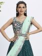 Dark Green Bridesmaid Lehenga Choli In Sequins Work