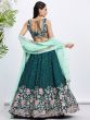 Dark Green Bridesmaid Lehenga Choli In Sequins Work