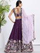 Wine Bridesmaid Lehenga Choli In Sequins Embroidery