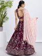 Maroon Wedding Wear Lehenga Choli With Dupatta