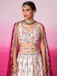 White Thread Work Lehenga Choli In Georgette