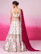 White Thread Work Lehenga Choli In Georgette