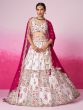 White Thread Work Lehenga Choli In Georgette