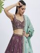 Wine Bridesmaid Lehenga Choli In Zari Embroidery