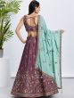 Wine Bridesmaid Lehenga Choli In Zari Embroidery