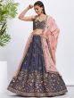 Purple Floral Heavy Zari Embroidered Lehenga Choli