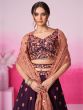 Wine Sequins Embroidered Wedding Lehenga Choli