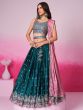 Teal Green Wedding Lehenga Choli In Georgette