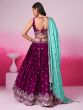 Wine Sequins Embellished Bridesmaid Lehenga Choli