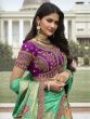 Rama Green Stone Embroidered Lehenga Choli In Silk