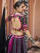 Black And Mauve Resham Embroidered Navratri Lehenga Choli