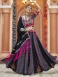 Black And Mauve Resham Embroidered Navratri Lehenga Choli