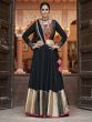 Black Navratri Lehenga Choli In Viscose Silk