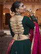 Deep Green Viscose Silk Lehenga Choli with Dupatta