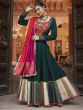 Deep Green Viscose Silk Lehenga Choli with Dupatta