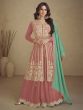 Dusty Pink Indo Style Lehenga Choli In Zari Work