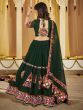 Dark Green Resham Emboridered Navrati Lehenga Choli