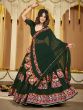 Dark Green Resham Emboridered Navrati Lehenga Choli