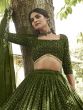 Deep Green Heavy Sequins Embroidered Lehenga Choli